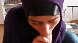 Hijabi Turkish Muslimah sucks a Nazis Big Nordic-German Dick