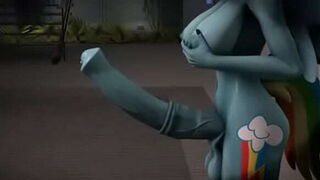 MLP Futanari: Rainbow Dash shows it off