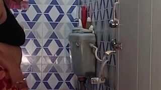 Younger stepbrother had hardcore sex with her sister-in-law while she was taking bath