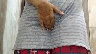 Indian Desi collage girl open college dress in bathroom