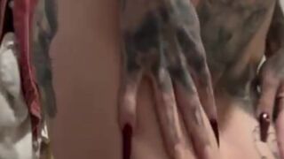 Sexy MILF with Huge Tits. Long Nails Deep Inside Her Wet Pussy.