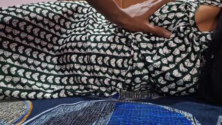 Sexy Step-mom on Bed and Touching Her Boobs and Pussy and Her Stepson Touching Her Full Body