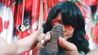 Slut Wife Blowjob closeup with sunglasses