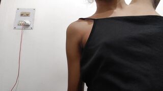 Hot Cute Girl Squinting and Playing with Pussy