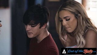 OUT OF THE FAMILY - Horny MILF Has Threesome With Her Stepfamily