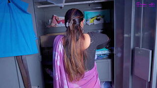 Big ass desi maid caught theft owner'_s panty then her hubby fucked her hairy pussy in doggystyle with Hindi Audio