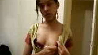 Sexy teen shows her tits