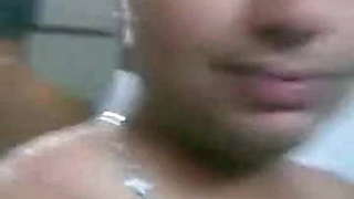 desi indian wife taking bath with husbands friend