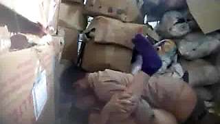 Boss fucking nepali worker in store room