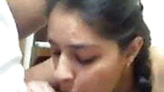 Indian college girl enjoying sucking dick