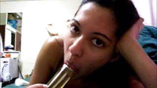 Girl vs. Shampoo bottle