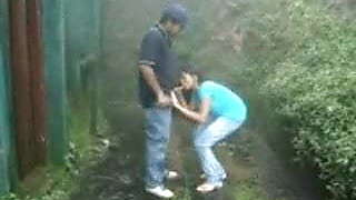 British Indian couple fuck in rain storm at hill station