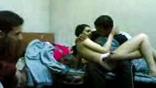 Sexy couple playing and recorded by friends