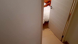 Busty Latin teen sucking and fucking hard