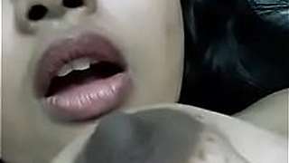 Hot busty Indian girl solo nipple play