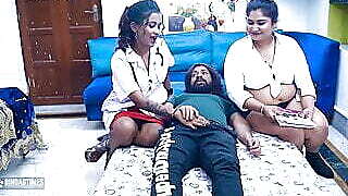 Super Hot Sexy Female Doctor StarSudipa and Big Boobs Nurse Shares Patient Big Cock