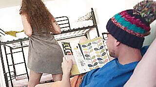 FAKEhub - Hot Indian British model licks the cum of dorks glasses after he cums on his own face