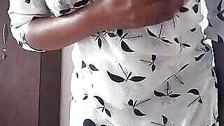 Swetha tamil wife play with ice cube