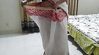 Desi 55-Year-Old (Maa) Was Wearing Saree At Room When Her (Beta) Came And Chudai Jabardasti - Hindi Sex