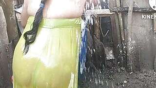 Antha yadav hot outside bath full topless