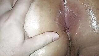 Mature AUNT likes to get cum in her anus, MILF fucks in her anus.