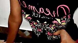 Young step father and step doughter fuck with black cock after oiling pusssy