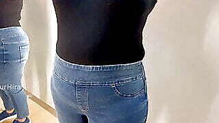 Exposing my Cleavage in Shopping Mall Trial Room