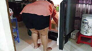 Indian 19 Year Old Step Sister Fucked By Step Brother While Taking Food Out Of Fridge - Family Sex Story Episode-1