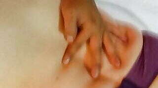 Mature BBW cums on her buttocks MILF pussy filled with milk