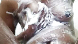 Desi girl self massage by hands alone at home part1