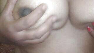 Desi wife hot boobs and nipples , playing with my boobs gently