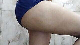 Punjabi desi girl bathing at frds home