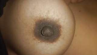 Suck and play with my hard nipples