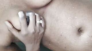 Desi girl self massage by hands alone at home part2