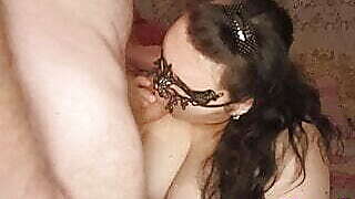 MILF wrestling with her boyfriend's lethargic cock after he returned from a corporate party.