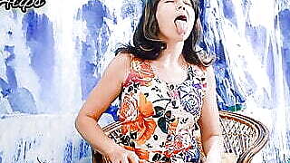 Ahegao beautiful girl.