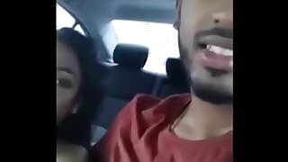 Slut Indian Wife Cheated her hubby and go with Her Bf in Car then Blow Hard